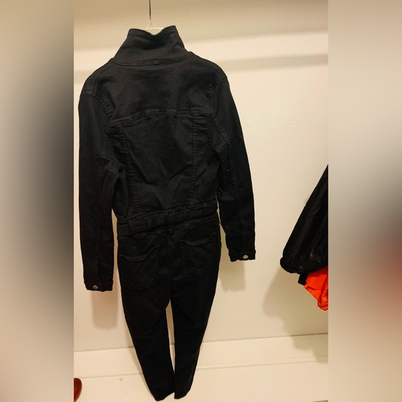 Black Half button up Jumpsuit Size 4/S - Picture 2 of 3